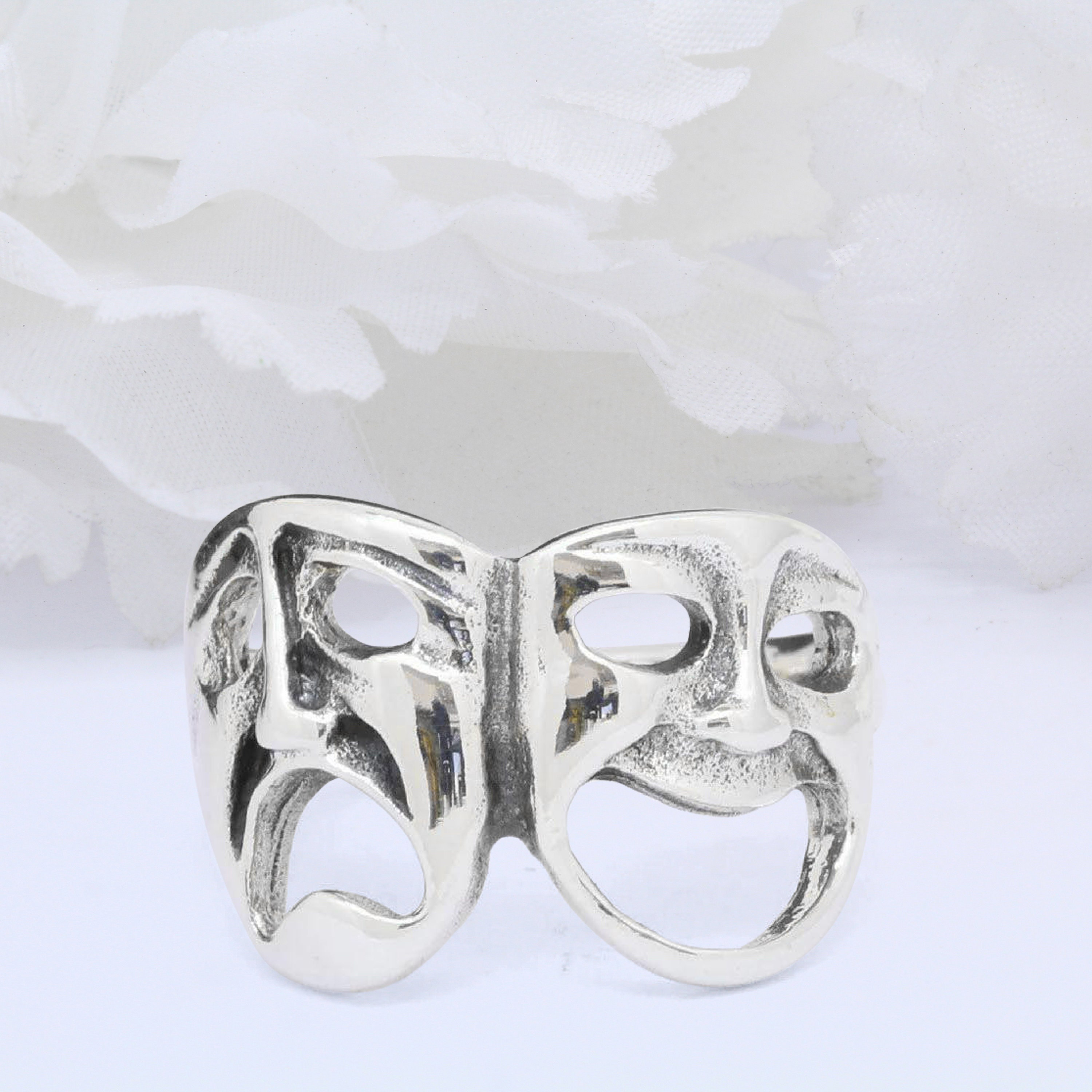 13mm Filigree Swirl Smile Now Cry Later Band Ring 925 Sterling Silver Band Oxidized Smile Now Cry Later Shape Ring Thumb Ring