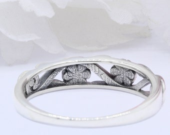 Lot De 2 Bagues Argent 925 Millièmes, 4 Grammes, Oxydes Griffes Et Fleur – Taille 59/60, Occasion Mais En Bon état