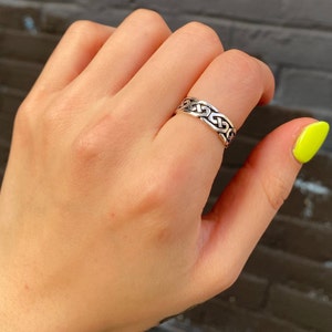 5 mm New Design Celtic Thumb Ring Band 925 Sterling Silver Weave Celtic Infinity Trinity