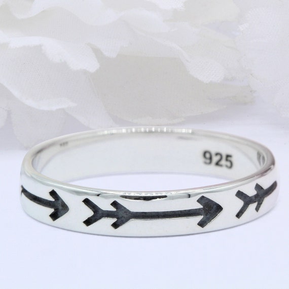 3.5mm Filigree Swirl Celtic Arrow Band Ring 925 Sterling Silver