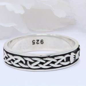 5 mm New Design Celtic Thumb Ring Band 925 Sterling Silver Weave Celtic Infinity Trinity - Claddagh