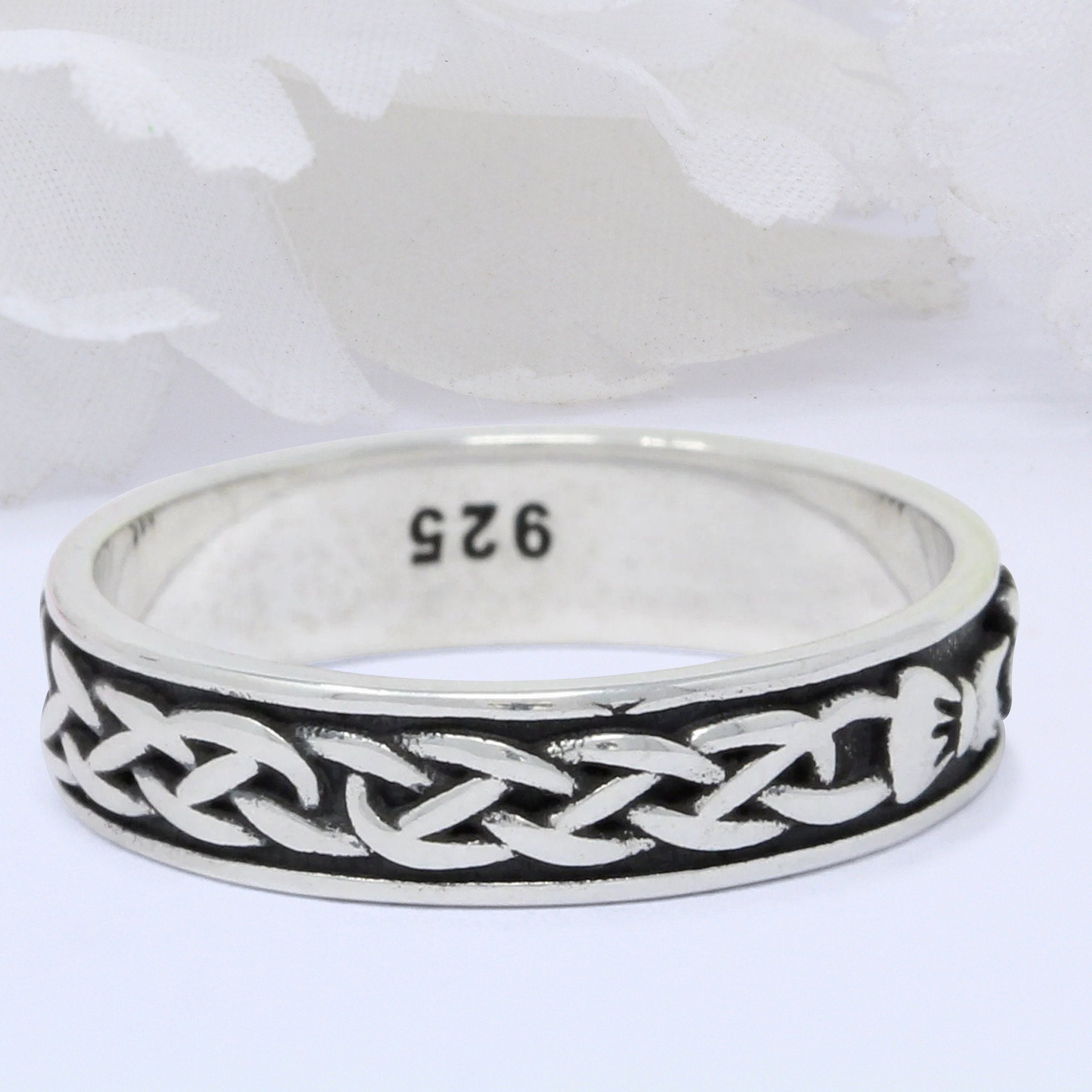 5 Mm New Design Celtic Thumb Ring Band 925 Sterling Silver Weave 