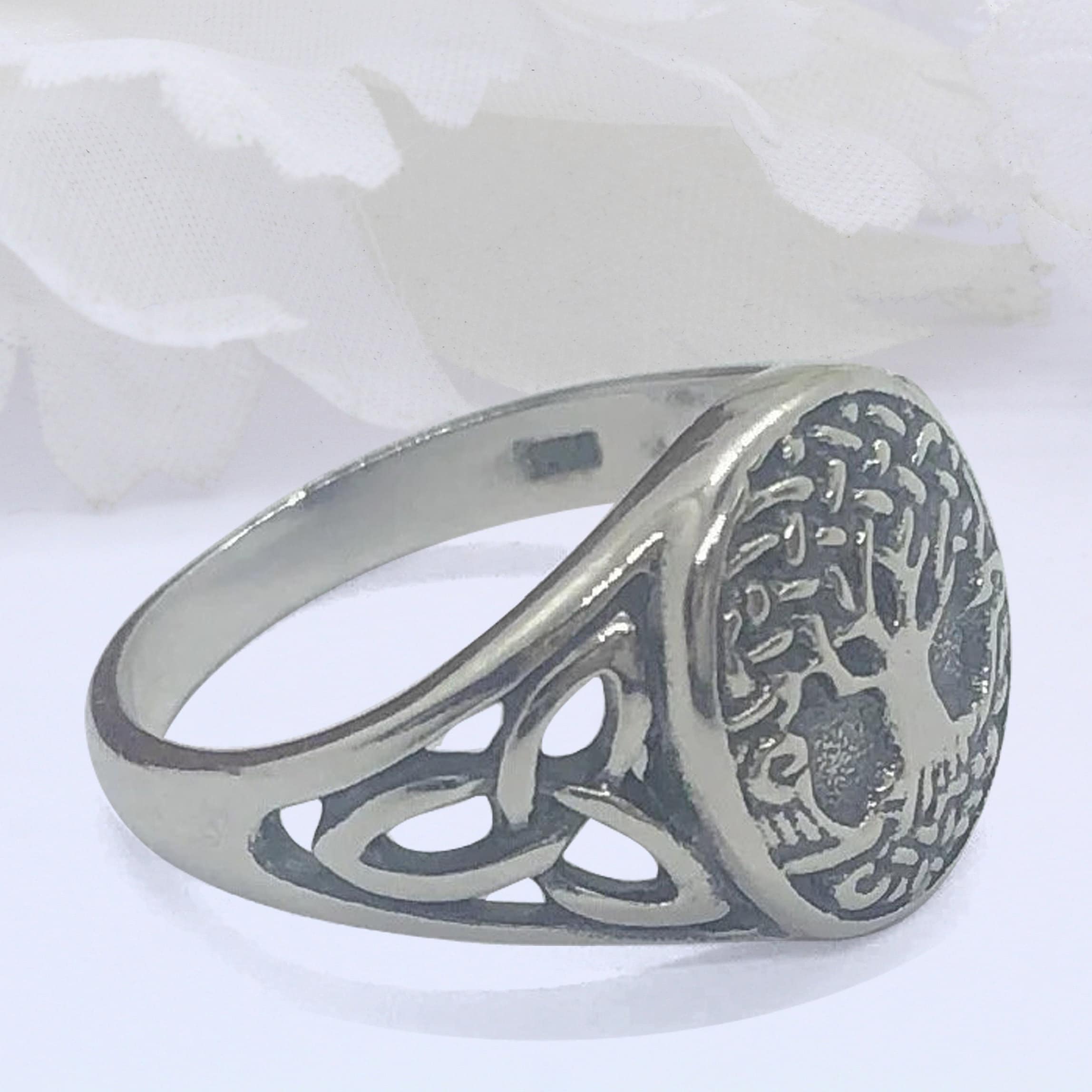 Sterling Silver Celtic Tree of Life Thumb Ring - 12mm - Etsy