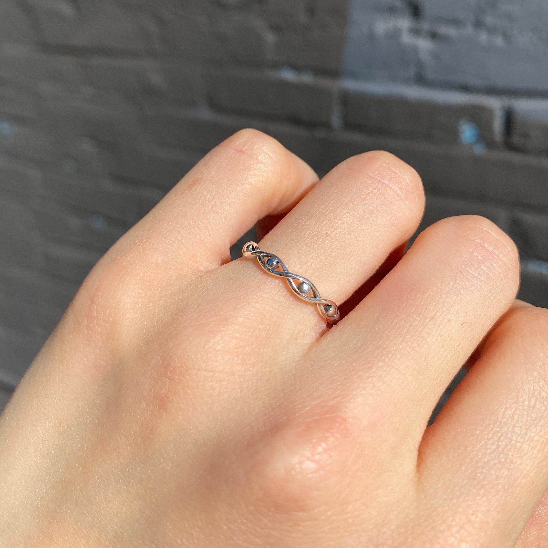 3 mm New Design Celtic Thumb Ring Band 925 Sterling Silver Weave Celtic Infinity Trinity