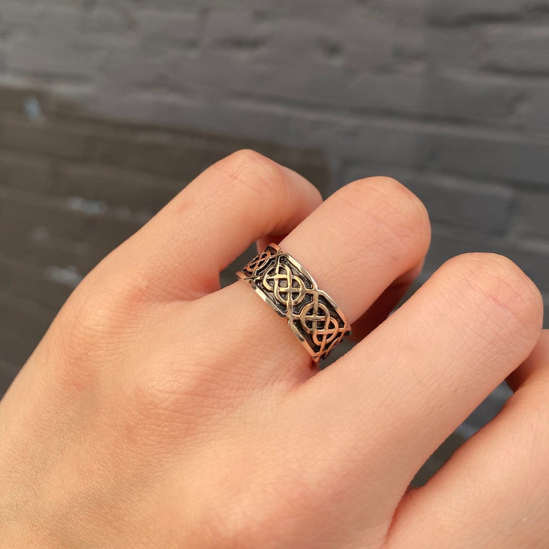 7 Mm New Design Celtic Thumb Ring Band 925 Sterling Silver Weave Celtic