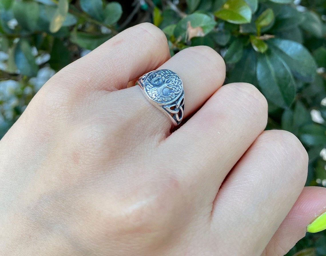 Sterling Silver Celtic Tree of Life Thumb Ring - 12mm - Etsy