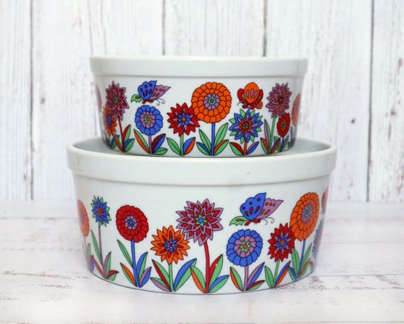 1970s Casserole Dish Nesting Bakeware Bowls Set Japan Ceramics