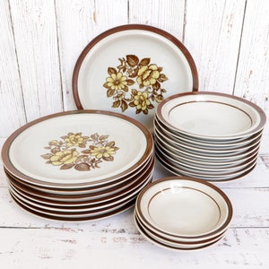 Vintage Brown Stoneware Dishes Vintage 16 Pc Brown Teal Franciscan Stoneware Coffee Mugs And