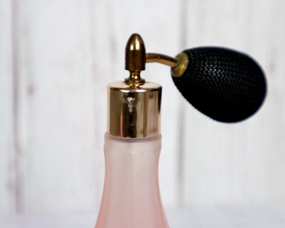 Vintage Glass Perfume Bottle Atomizer Satin Frost… - image 5