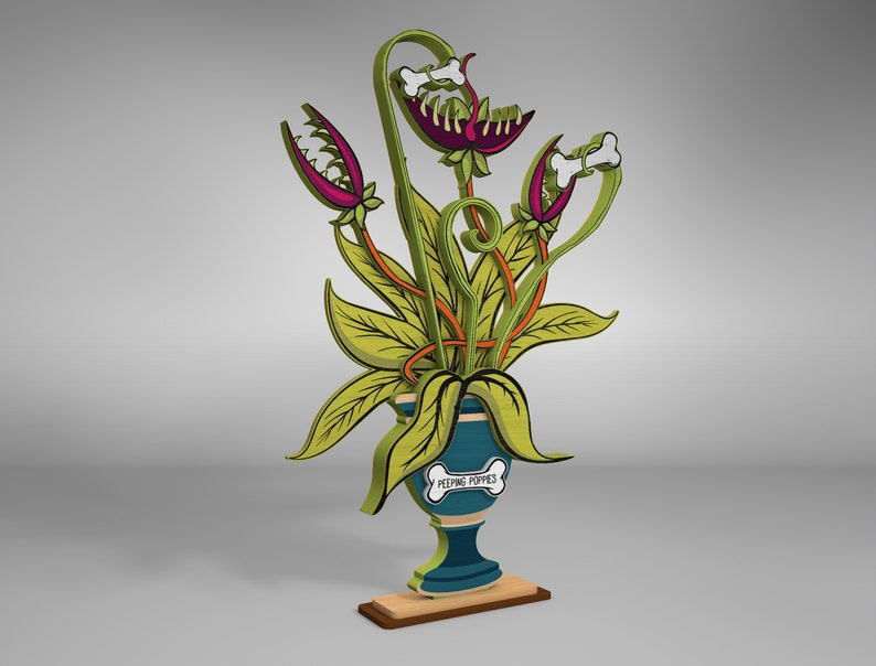 Halloween Carnivorous Plant Multilayer Cut File Svg, Angry Flowers With