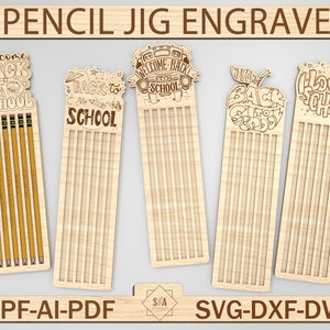 Gegraveerde aangepaste potloden Svg, potlood Jig graveren gesneden bestand Svg, terug naar school Svg, gegraveerde potlood woordspelingen, Ticonderoga potloden, digitaal bestand Svg