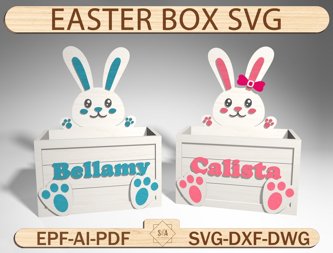 Bunny Basket Gift Box Laser Cut File Svg, Easter Box Template ,easter ...