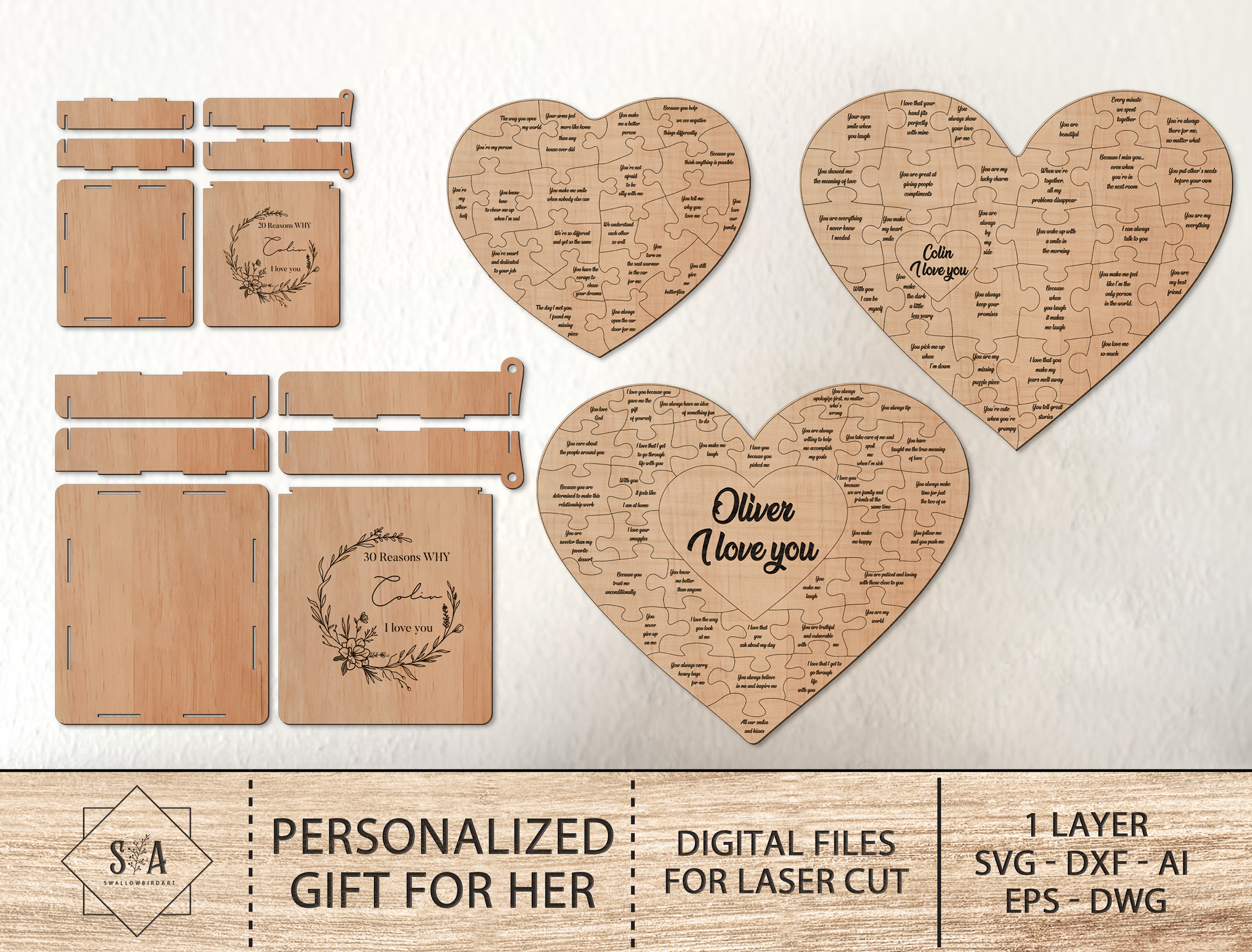 Reasons I Love You ,personalized Reasons I Love You Wooden Jigsaw
