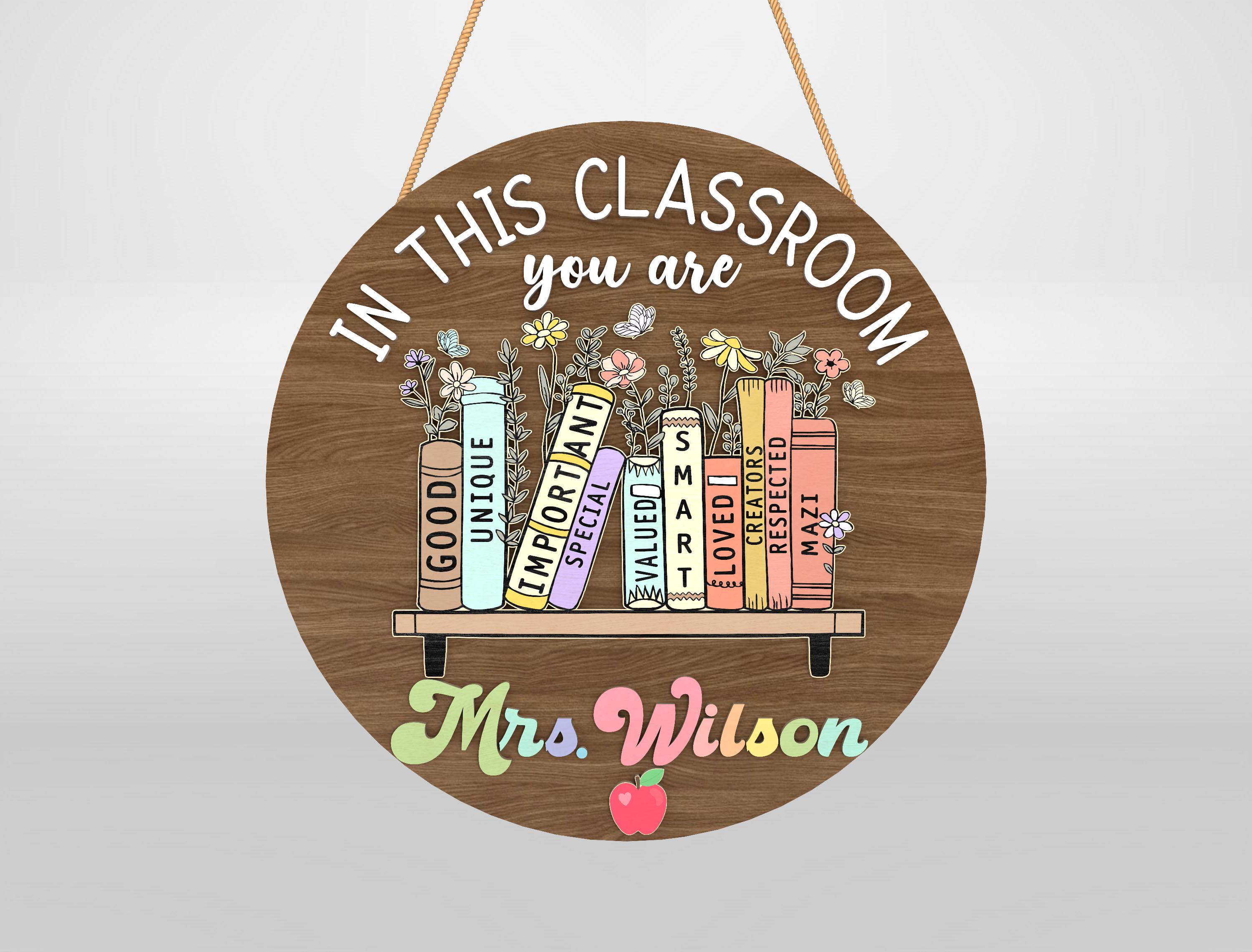 Personalized Teacher Door Sign Svg,custom Teacher Door Sign, in This ...