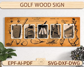 Gofl Father's Day Wood Sign, Gifts For Father,Gofl Gifts For Men,Gofl Room Decor, Father‘s Day Vintage Golf Name Art, Father‘s Day Cut Files