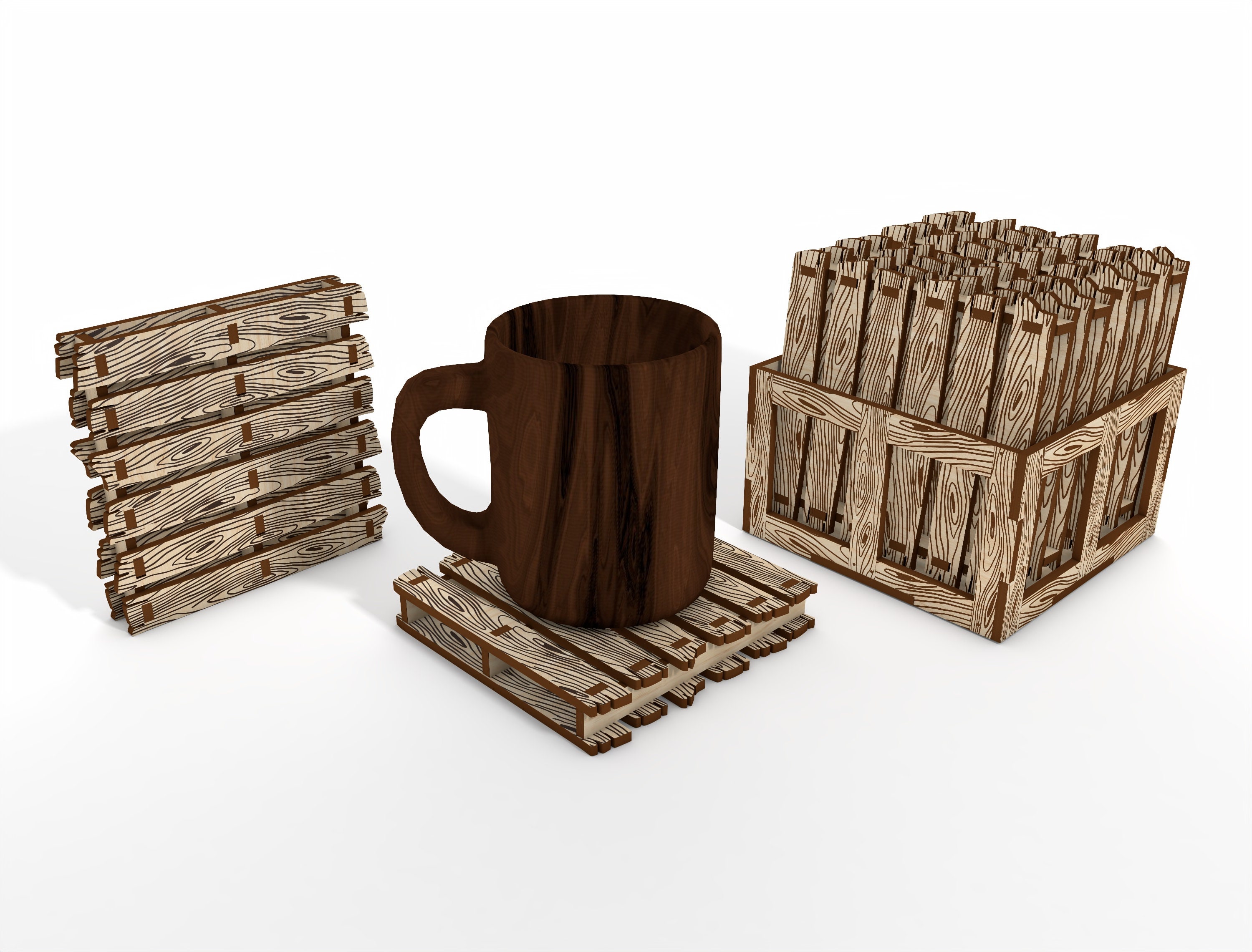 Boxed Pallet Coaster Digital Laser Cut File ,vector Files for Wood ...