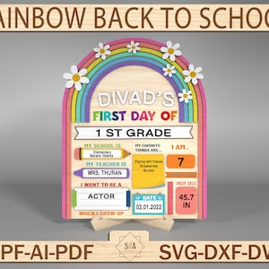 Personalisierter erster Tag der Schulschild-Svg, zurück zu Schulbilder-Svg, kundenspezifisches Kinderschulbrett-Schild, erster Tag der Vorschul-Svg, digitale Datei