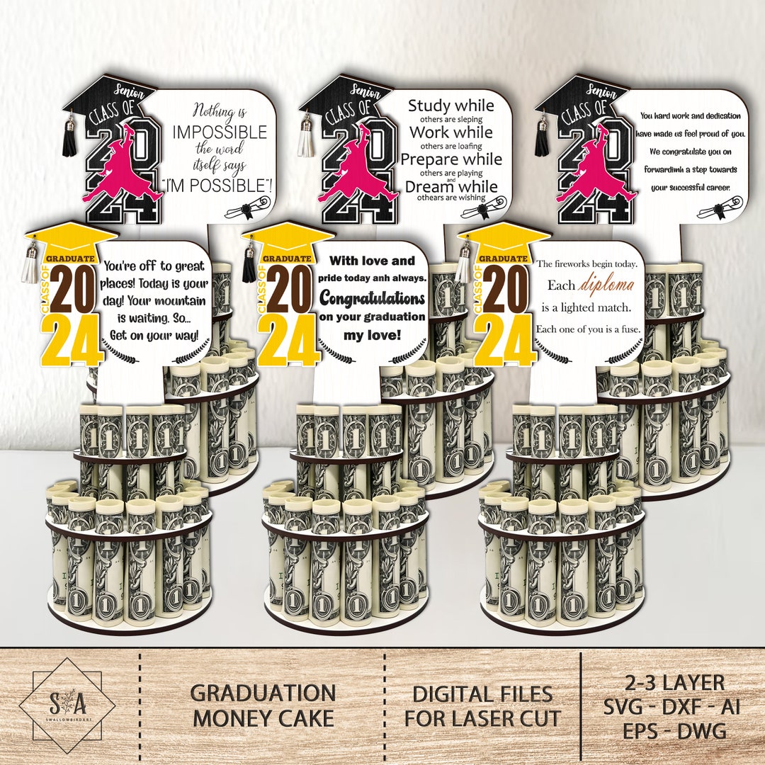 Graduation Gift Money Holder, Tiered Graduation Money Holder Svg