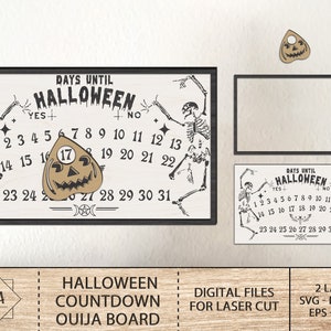Halloween Glowforge Laser Cutting File,Countdown Ouija Board Halloween Svg,Halloween Countdown Svg,Ouija Board  Svg,Halloween Home Decor Svg