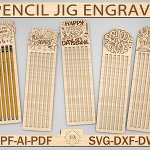 Arquivo de corte de gravação de gabarito de lápis, lápis gravados Svg, volta às aulas, modelo de gabarito de lápis, trocadilhos de lápis gravados, lápis Ticonderoga, arquivo digital