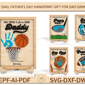 Cartello sportivo personalizzato per la festa del papà, regalo per papà, cartello in legno per la festa del papà, regalo per la festa del papà, regalo per il nonno, file pronto per il laser