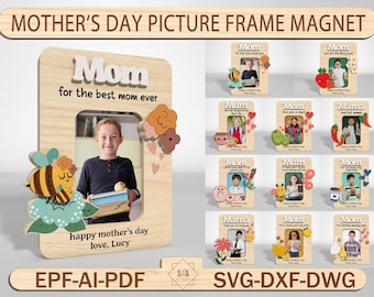 Mother‘s Day Picture Frame Magnet, Funny Mother’s Day Photo Magnet SVG, Mother‘s Day Laser File, Picture Magnet SVG