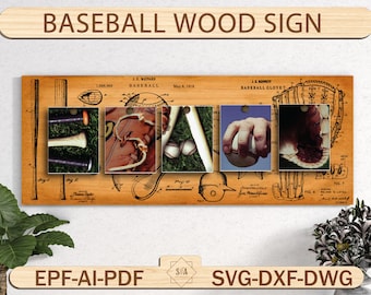 Father's Day Baseball Wood Sign, Father‘s Day Vintage Baseball Name Art ,Baseball Room Decor, Baseball Gifts For Men ,Father‘s Day Cut Files