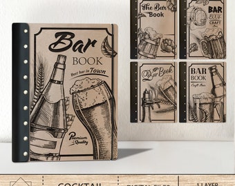 Cocktail Recipe Book Bar Recipe Book Bartender Gift Svg, Cocktail Binder Recipes Laser Cut,Bartender Gift Bar Recipe Book Gift,Cocktail Gift