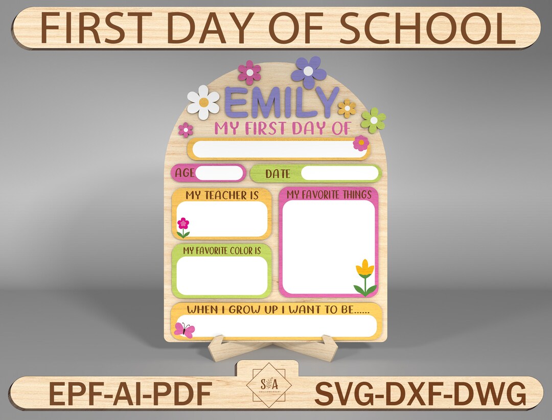 Personalized First Day of School Sign Svg ,first Day of Preschool Svg ...