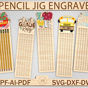 Lápis Jig Gravar Arquivo de Corte Svg, Lápis Personalizados Gravados Svg, Volta às Aulas Svg, Trocadilhos de Lápis Gravados, Lápis Ticonderoga, Arquivo Digital Svg