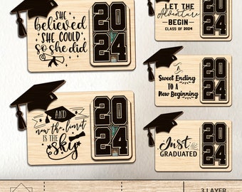 Graduation Money Holder Bundle Svg ,Graduation Money Gift ,Class of 2024 Glowforge Laser File, Graduation Congratulations Money Holder Gift