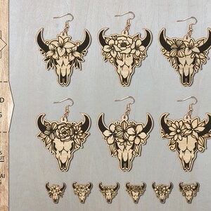Bundle de boucles d'oreilles vache Highland SVG, boucles d'oreilles animaux de la ferme, fichiers boucles d'oreilles laser, fichiers Glowforge, boucles d'oreilles vache SVG