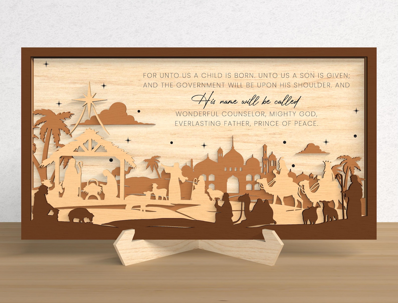 Visual Sign Nativity Nativity Scene Standing Wood Sign Svg, Nativity Standing Laser Cut ...