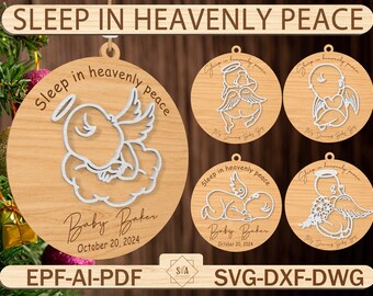 Erinnerungsschmuck Gravur, 3D Totgeburt, Fehlgeburt, Andenken, Verlust im Gedächtnis, Engel, Baby, Verzierung, Glowforge