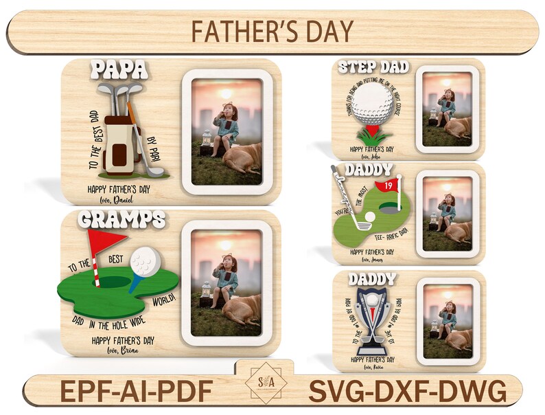 Bundle 60 Mothers Day, Fathers Day Photo Frame Magnet,Mothers Day Gift,Fathers Day Gift ,Mom Fridge Magnet Photo Frame,Laser Ready File image 4