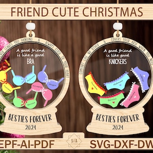 Een goede vriend is als een goede beha Christmas Ornament Svg, Funny Christmas Ornament Svg, beste vriend Ornament Svg, vriendschap Svg, vriend cadeau