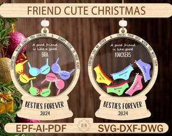A Good Friend is Like a Good Bra Christmas Ornament Svg,Funny Christmas Ornament Svg,Best Friend Ornament Svg ,Friendship Svg ,Friend Gift