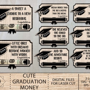 Bundle Graduation Money Gift Card Holder Laser Cut, Class of 2023 Glowforge Laser File, Graduation Gift Svg, Graduation Congratulations Gift