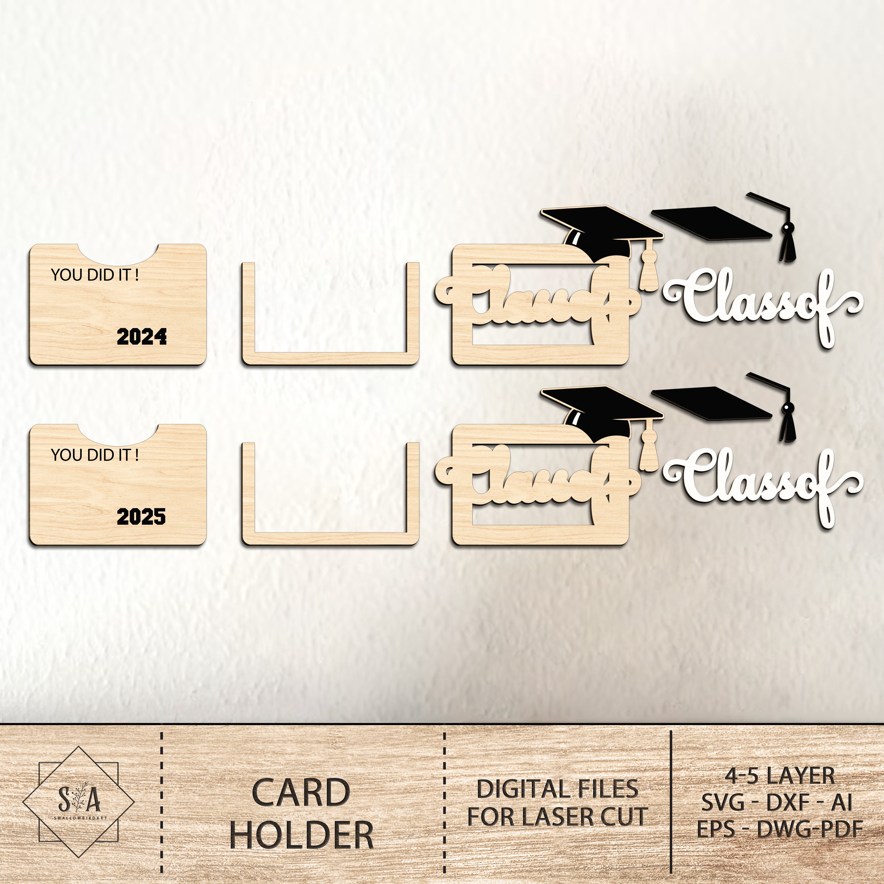 Graduation Class of 2024 2025 Gift Card Holder Svg, Graduation ...