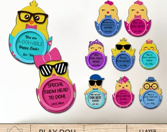 Bundle Play Doh Easter Chick  Svg, Cute Easter Laser Cut Files ,Happy Easter Svg,Play Doh Easter Gift Card,Easter Tags Svg, Easter Gifts Svg