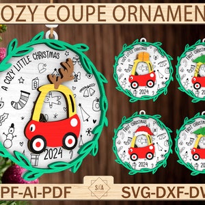 Coupe confortable de Noël ornement Svg, étiquette de bas de Noël Svg, Svg d'ornement de bébé, fichier cadre Noël Svg, cadeau de Noël, fichier coupe Glowforge