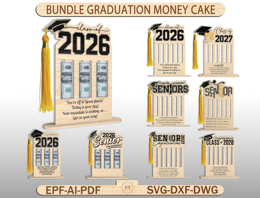 Graduation Money Holder Svg,graduation Class of 2024 Glowforge Laser ...