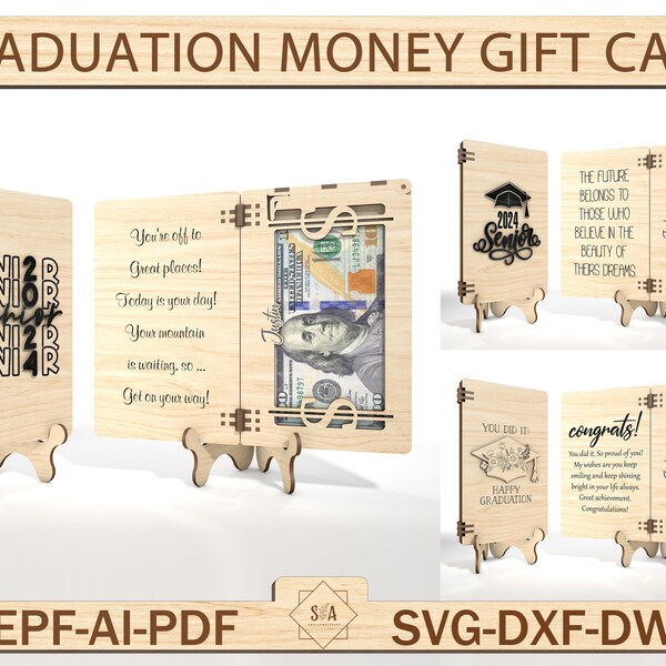 Bundle GraduatIon Money Gift Card ,Gift For Graduate Student , GraduatIon Glowforge File,Hinged Design With Money Door,Glowforge Laser Cut