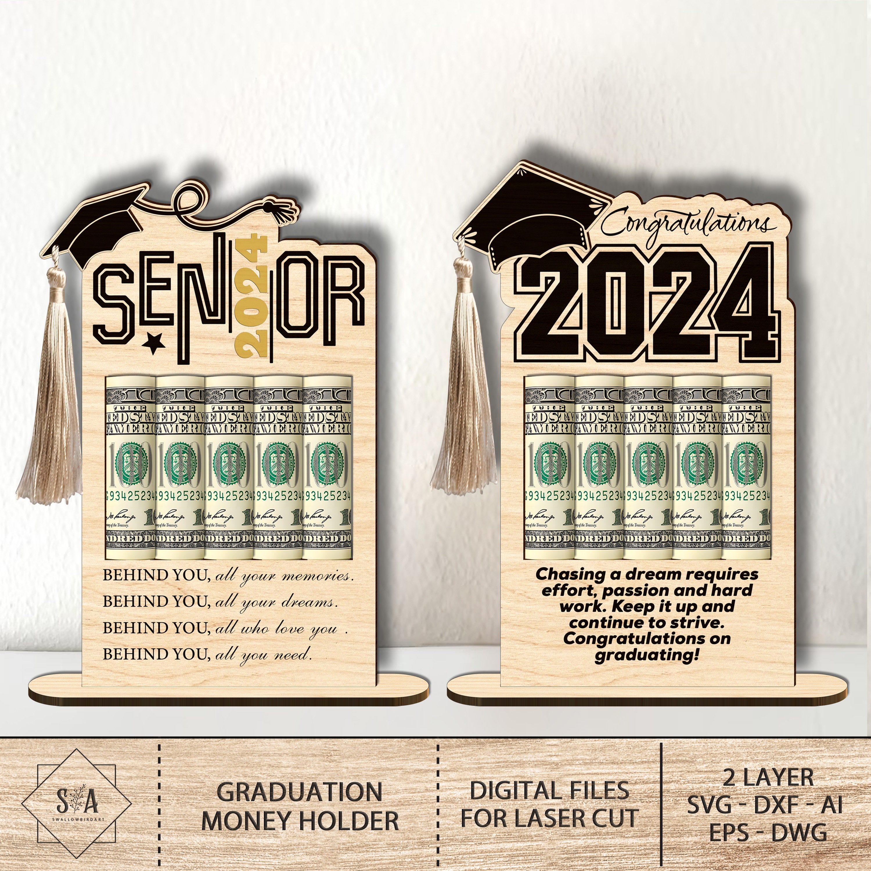 Graduation Money Holder Svg,graduation Class of 2024 Glowforge Laser ...