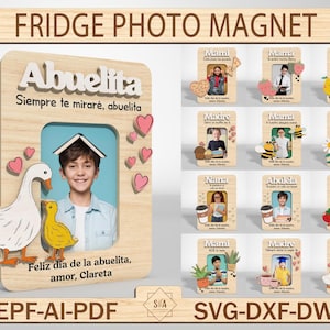 Instant Picture Frame Photo Magnet, Magnetic Custom Photo Frame, Personalized Picture Frame, Engraved Photo Frame