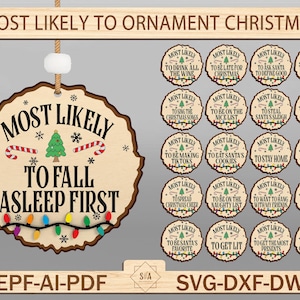 Am wahrscheinlichsten, Weihnachten Ornament geschnitten Datei svg, lustige Weihnachtsverzierung svg, Weihnachtsverzierungs svg, hölzerne Verzierungs svg, Glowforge SVG-Dateien