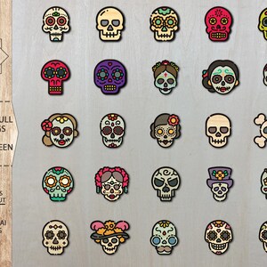Sugar Skull Stud Boucles d’oreilles Bundle SVG , Boucles d’oreilles Skulls Sugar , Fichiers Glowforge , Fichiers de boucles d’oreilles laser , Boucles d’oreilles Dia de los Muertos Stud
