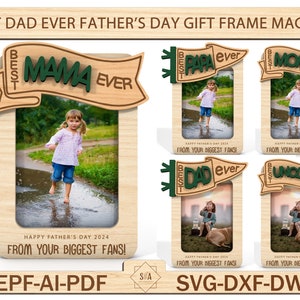 Bundle 60 Mothers Day, Fathers Day Photo Frame Magnet,Mothers Day Gift,Fathers Day Gift ,Mom Fridge Magnet Photo Frame,Laser Ready File image 6