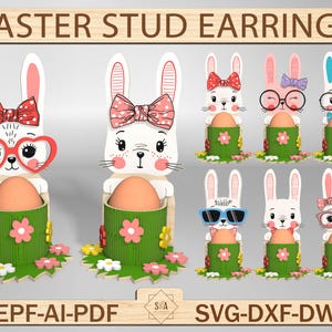 Osterhase niedlichen Korb svg, Osterkorb Laser svg, Osterhasendesign für Laserschnitt, Osterfrühlingsdekor Home-Svg, Glowforge-Datei-Svg