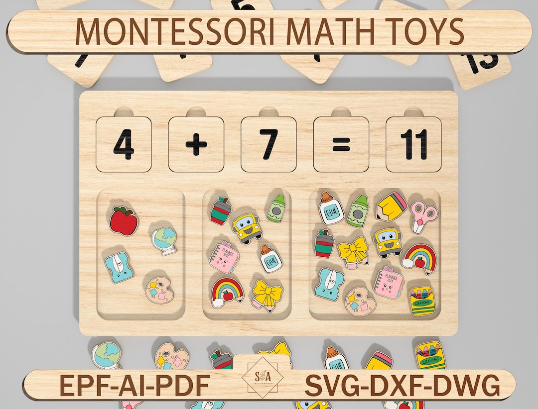 Montessori Math Toys Laser Cut File, Educational Puzzles Cutfiles ...